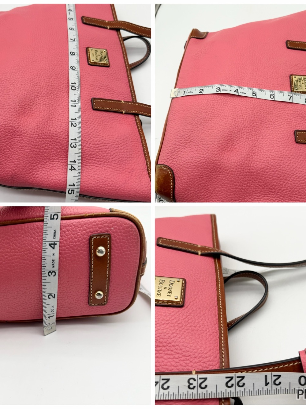 Dooney & Bourke Charleston Leather Tote Shoulder Bag Charm Bubble Gum Zip Large - Picture 14 of 14